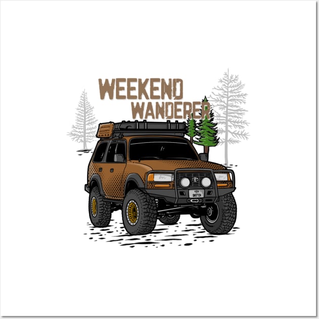 Toyota Land Cruiser Weekend Wanderer - Brown Toyota Land Cruiser for Outdoor Enthusiasts Wall Art by 4x4 Sketch